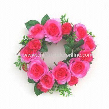 Artificial Handmade Rose Wreath, Ideal for Home Decorations, Customized Designs are Welcome from China