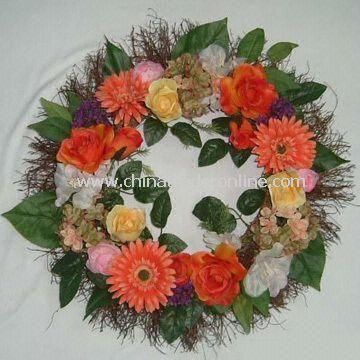 Artificial Wreath, Various Designs, Colors, and Sizes are Available, OEM Orders are Welcome from China