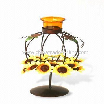 Candle Holder in Pumpkin Design, Measures 15 x 15 x 28cm, Suitable for Thanksgiving Day from China