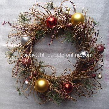 Christmas Wreath, Various Designs Colors and Sizes are Available, OEM Orders are Accepted from China