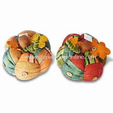 Eight-inch Fabric Pumpkin Decorations, Available in Two Kinds from China