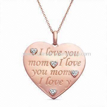 Heart Pendant Necklace, Suitable as Mothers Day Gift, Made of Alloy from China