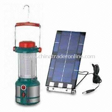 LED Solar Camping Lantern with 32-piece Super-bright LEDs, Operated by Rechargeable Battery