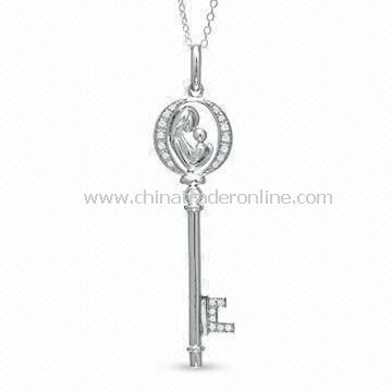 Love Key Pendant Necklace, Perfect for Mothers Day Gift, Composed of Alloy from China