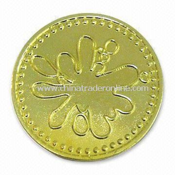 Memorial Coin with Yellowish Bronze Plating and 1.5 to 3.5mm Thickness