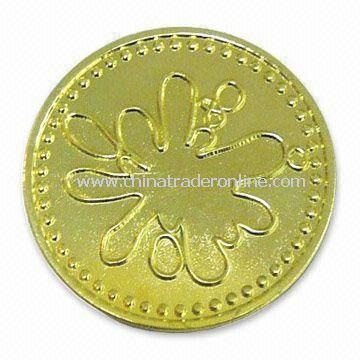 Memorial Coin with Yellowish Bronze Plating and 1.5 to 3.5mm Thickness from China