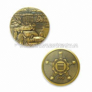 Memorial Collectible Coin with Antique Glod Plating and 3D Finish from China