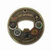 Memorial Copper Stamped Coin with Soft Enamel Color Filled, Available in Different Sizes