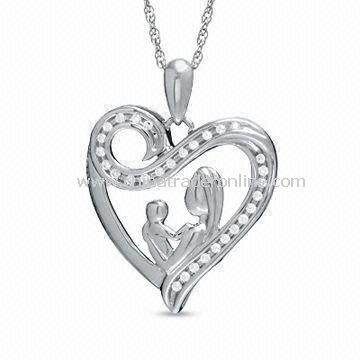 Pendant Necklace in Heart Shape, Made of Alloy, Suitable for Mothers Day Gift
