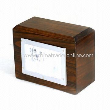 Pet Memorial Urn, Made of Dark Walnut Real Wood, with Photo Frame from China