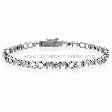 Special Mothers Day Gift Bracelet, Made of Alloy, Rhodium Finishing from China