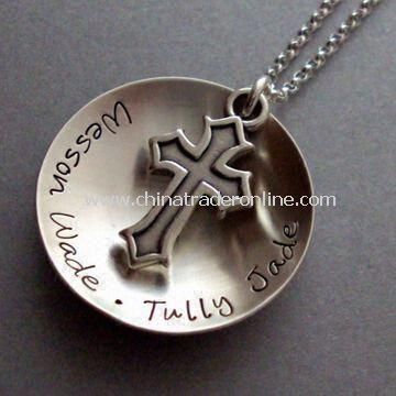 Special Mothers Day Gift of the Hip Mommy Curved Charm with Cross Necklace from China