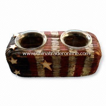 Wooden Candle Holder, 3 heads, for Thanksgiving or American National Day Decoration from China