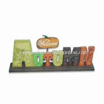 Wooden Word Tabletop, Measures 38.5 x 5 x 16cm, Suitable for Autumn Decoration