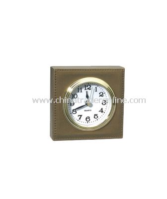 SYNTHETIC LEATHER ALARM CLOCK