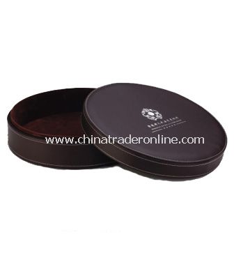 SYNTHETIC LEATHER ROUND SERVICE TRAY from China