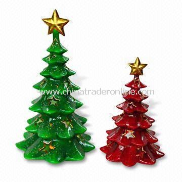 Ceramic Christmas Trees for Home Decorations, Used for Candle Holder
