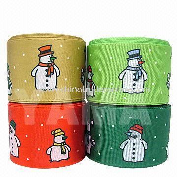 Christmas Ribbon with Snowman Pattern, Perfect for Christmas Day Garment Decoration from China