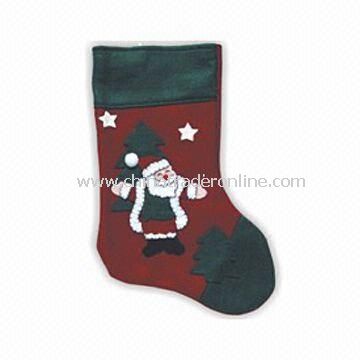 Christmas Stocking with 45cm Length, Available in Red and Green from China