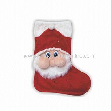 Christmas Stocking with 45cm Length, Made of Cheap Plush from China