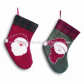 Christmas Stockings with 9 Inches Size, Available in Red/Green