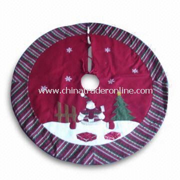 Christmas Tree Skirt with 42 Inches Size and Red/Green Stripes