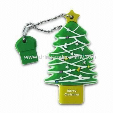 Christmas Tree USB Flash Drive, Complies with USB 1.1/2.0 Technology Standards