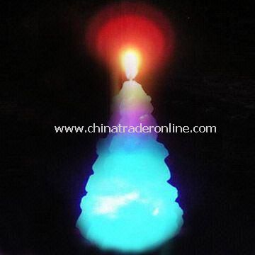 Craft Pillar Candle, Available in Christmas Tree Image Design, Suitable in Offices or Homes from China