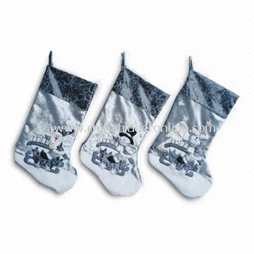Gray/Silver Christmas Stockings, Measuring 21 Inches