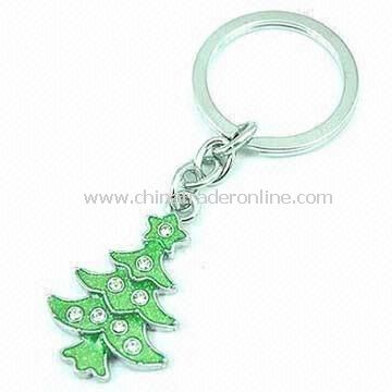 Keychain in X-mas Tree Shape, Made of Alloy/Enamel, Customized Requirements are Accepted from China