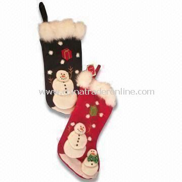 Plush Christmas Stocking with EN71 Certification, Available in Various Designs, Measures 12 x 12cm from China