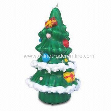 Scented Candle in Christmas Tree Shape, Made of Paraffin Wax, Ideal for Promotional Gifts