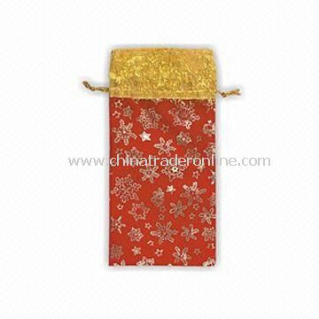 Christmas Wine Cover, Available in Gold and Red, Made of Velour from China