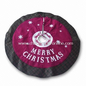 42-inch Christmas Tree Skirt with Red/Green Check Color