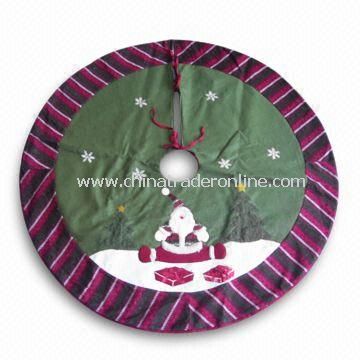 Christmas Tree Skirt with 42 Inches Size and Red/Green Stripes