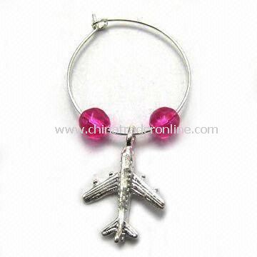 Wine Charm in Plane Design, Used for Christmas Decorations, Souvenirs, and Corporation Gifts