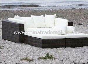 Garden rattan sofa bed set