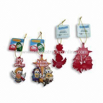 Rubber Ornaments for Christmas, with Logo and Accessories, Customized Sizes are Welcome from China