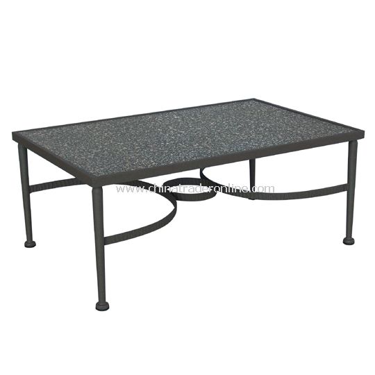 Wrought iron coffee table with glass top from China