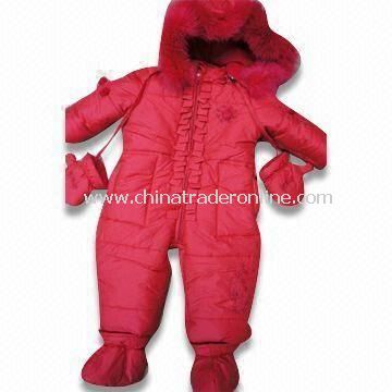 Girls Skiwear, Made of 60% Nylon and 40% Polyester, Available in Red from China