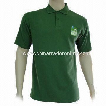 Mens Golf Shirt, Available in Various Colors, with Two Wood Tone Buttons