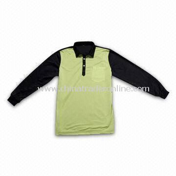 Mens Long-sleeved Golf Shirt, Customized Sizes and ODM Orders are Welcome from China
