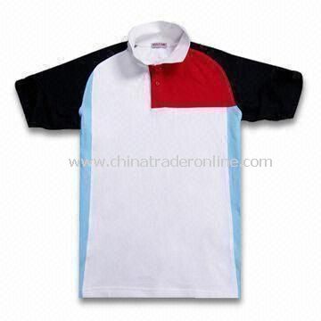 Mens Short-sleeved Casual Golf Shirt, Made of Cotton and Polyester Fabric Material