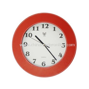 LEATHER WALL CLOCK from China