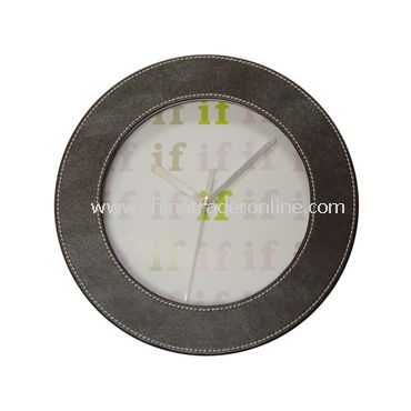 LEATHER WALL CLOCK from China