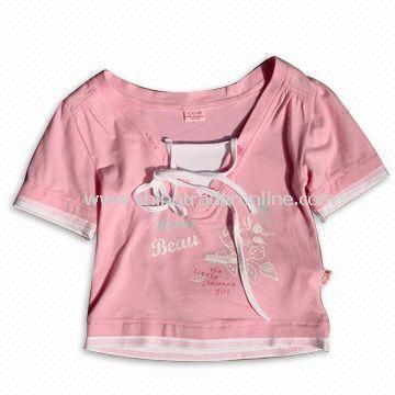 100% Cotton Kids T-shirt, Various Colors and Designs are Available from China