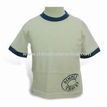 Kids T-shirt with Contrast Collar and Cuff, Made of 100% Combed Cotton from China