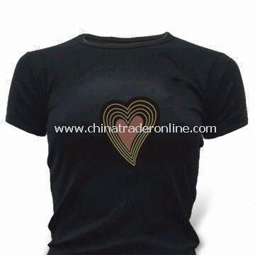 Sound Activated Light Music EL T-shirt with 4 x AAA Batteries and Made of 100% Cotton from China