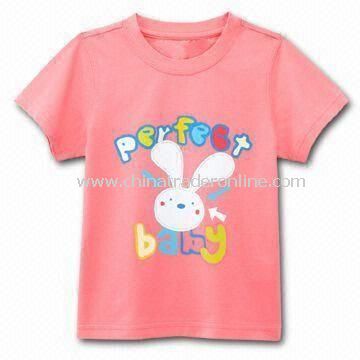 T-shirt for Children, Customized Designs, Logos, and Fabrics are Welcome, Made of 100% Cotton from China