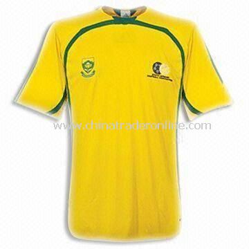 100% Polyester Soccer Jersey for South Africa Team with Embroidery from China